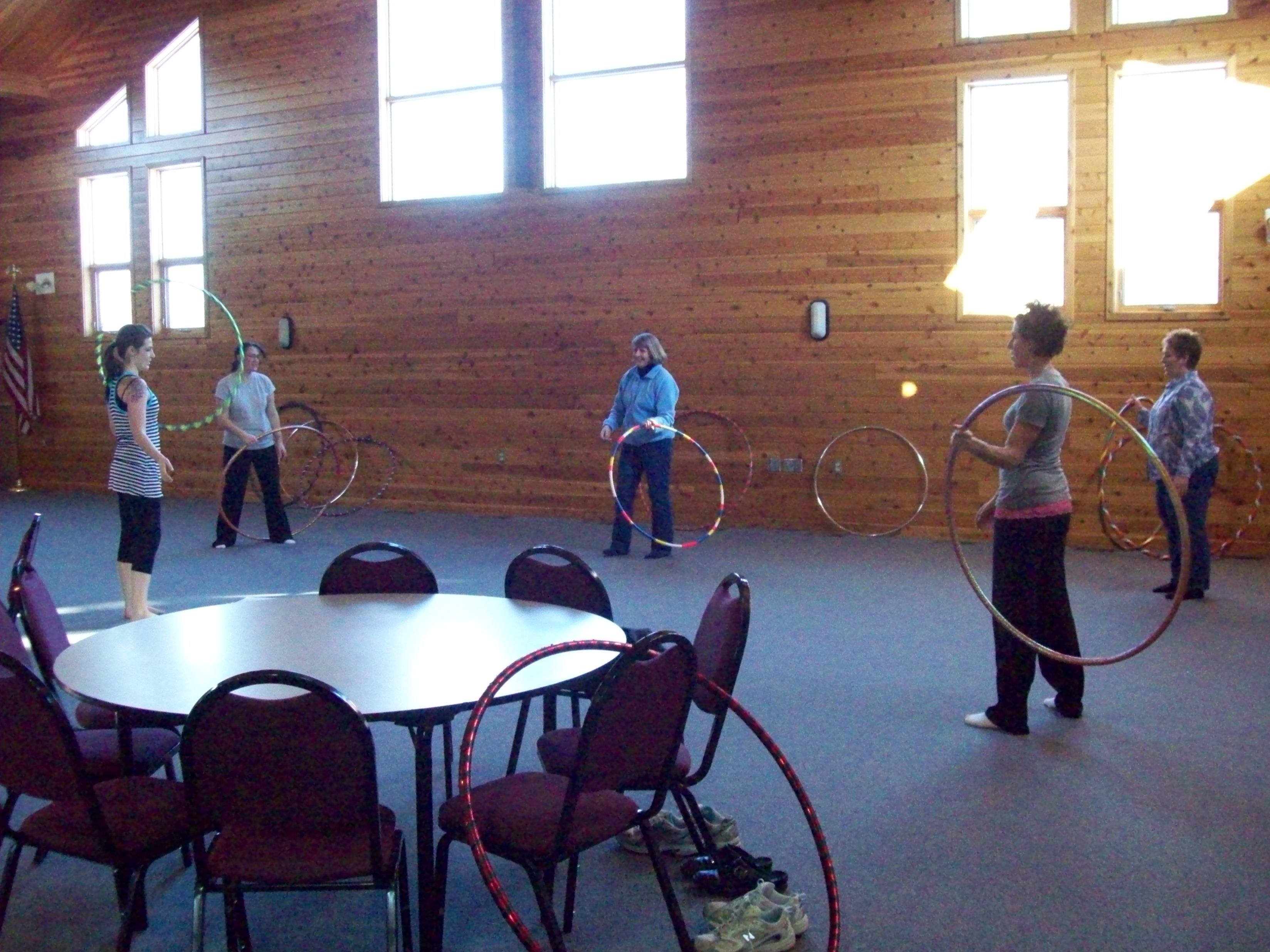 teaching hoop dance class