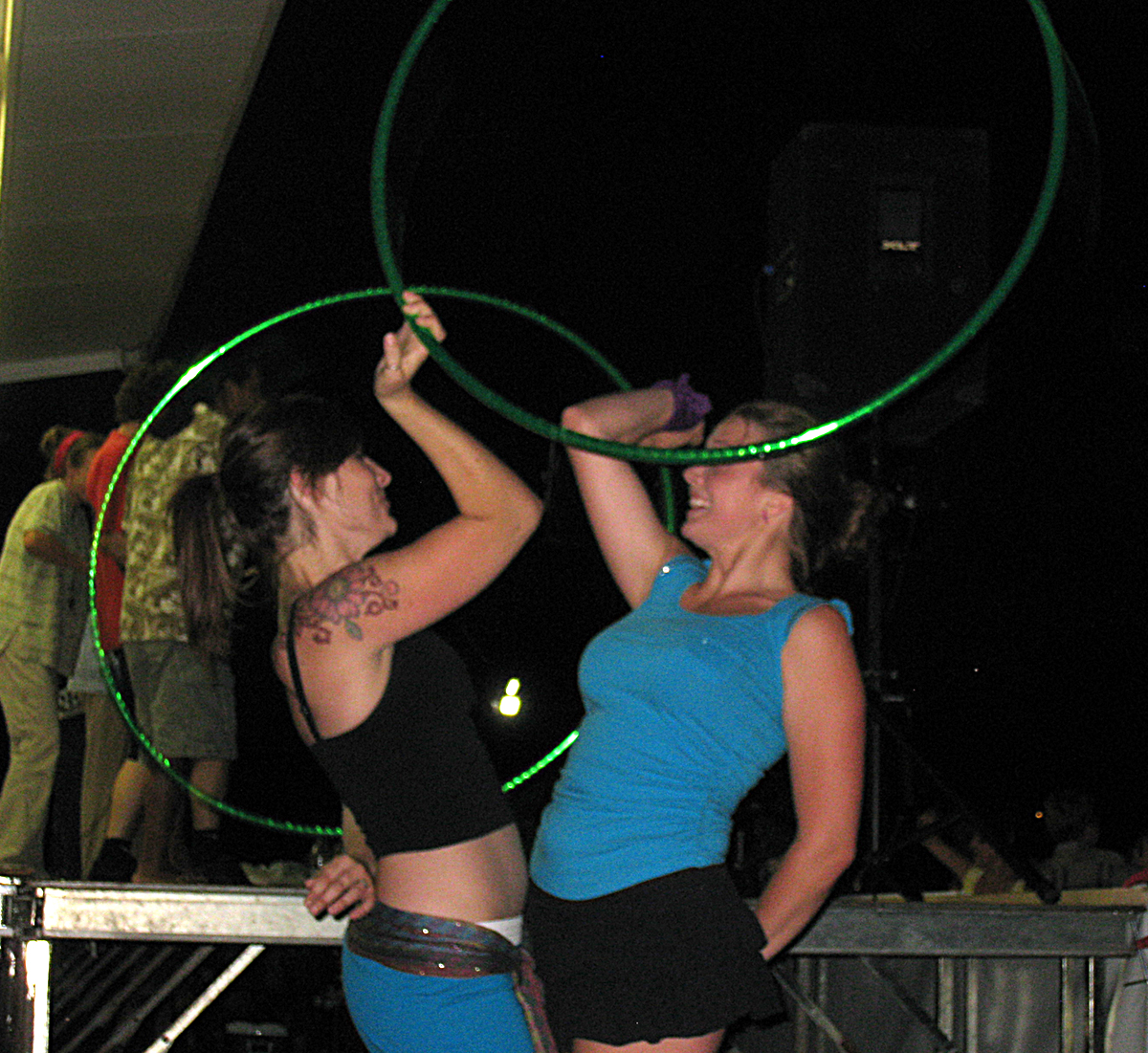 Twistin Vixens two person warrior with hoops