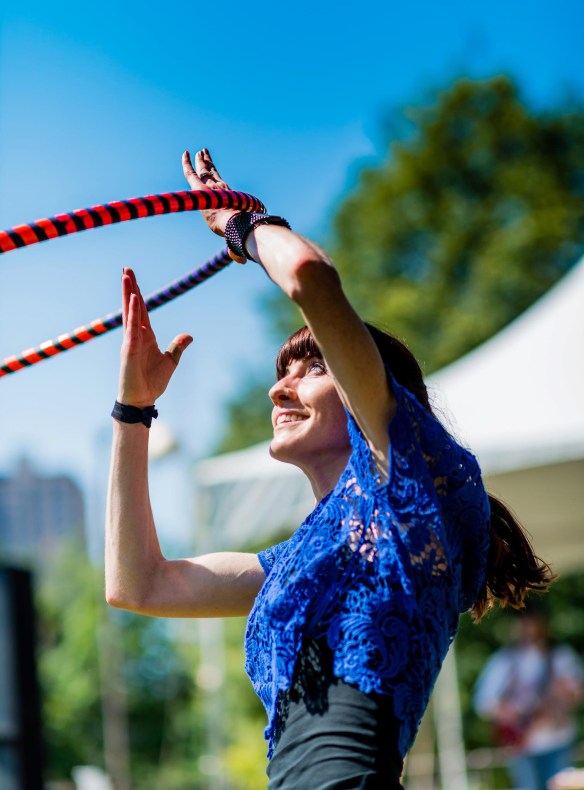 Hoop dancer in world record hooping event attempt
