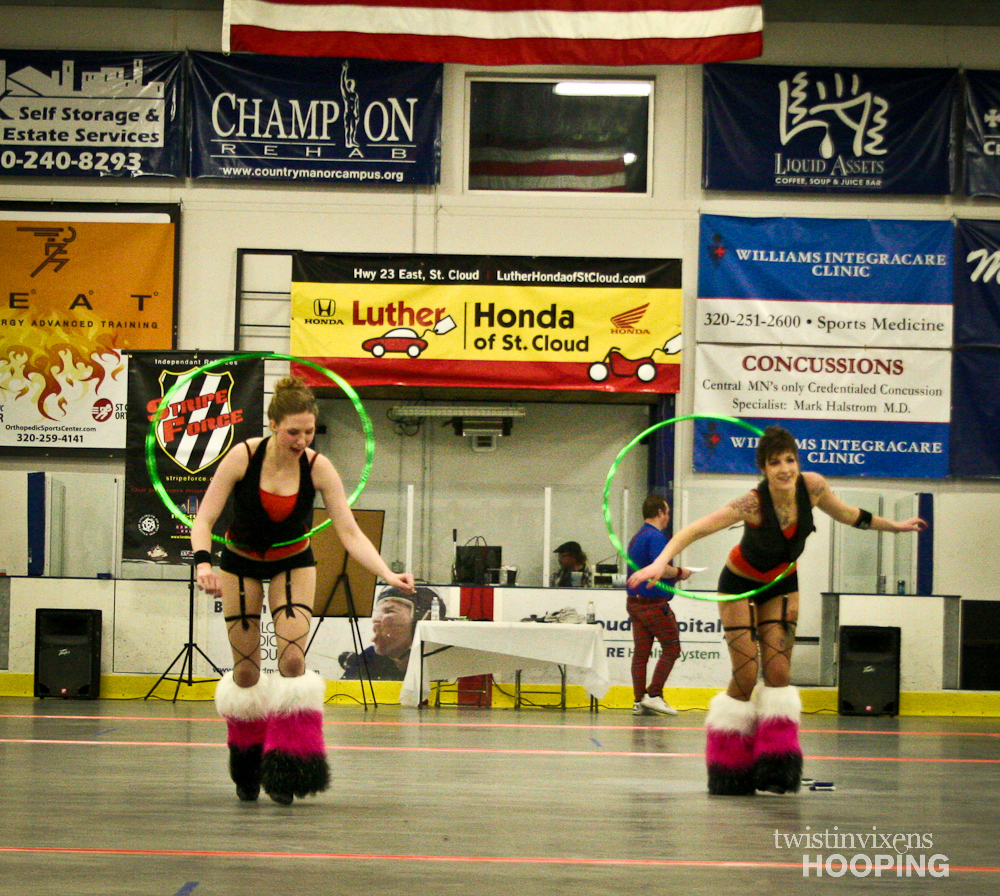 Twistin Vixens Hoop Dancers at SCAR Dolls Roller Derby