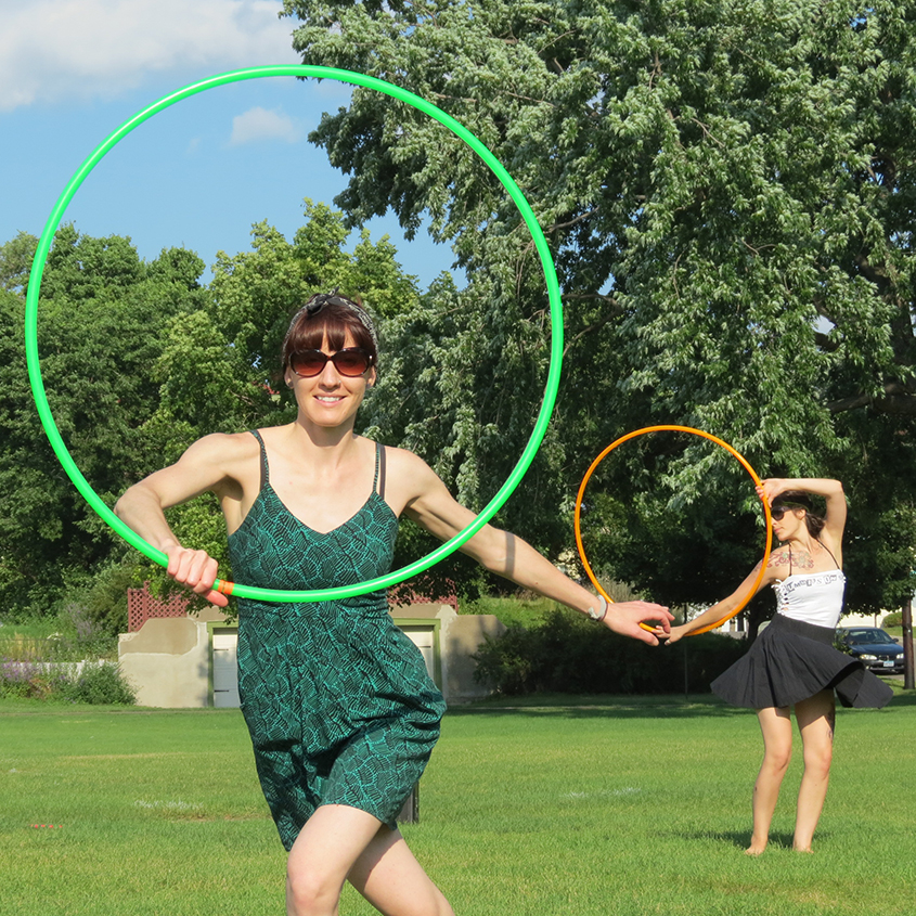 Amy Imdieke and Colleen Hurley Hoop dancing duo