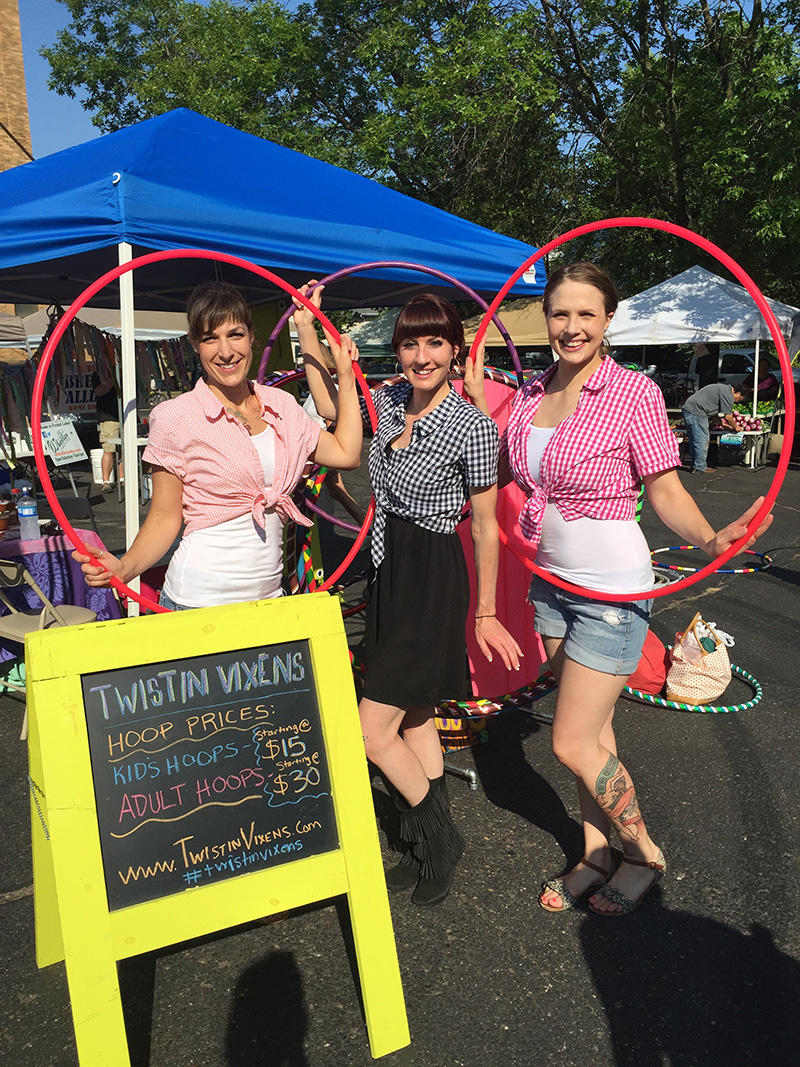 Twistin Vixens Hula Hoops at Northeast Minneapolis Farmers Market